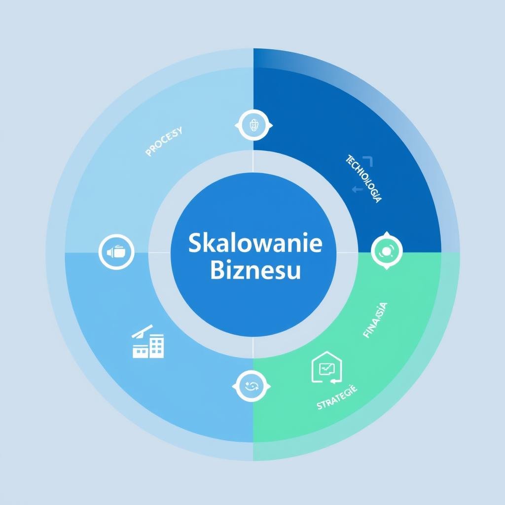 Diagram przedstawiający kluczowe elementy skalowalnej infrastruktury biznesowej